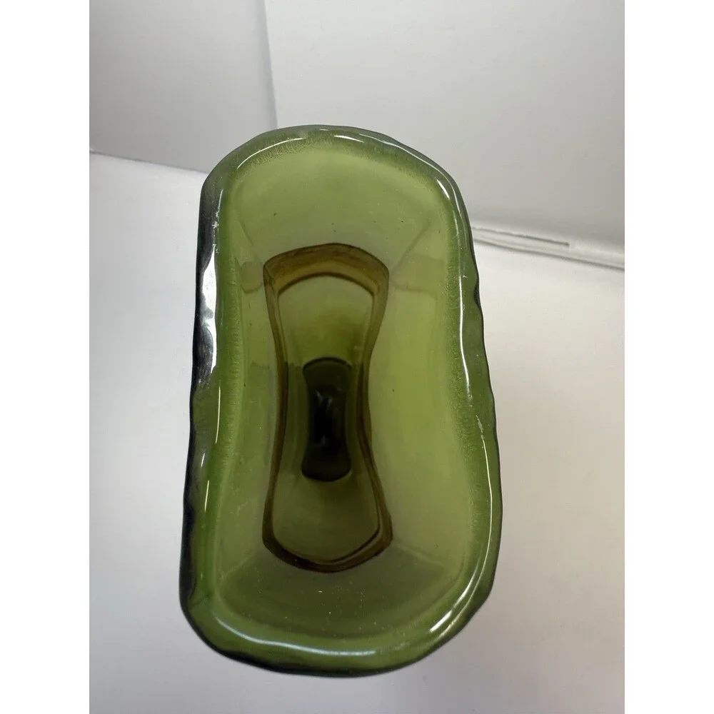 Casa Christina Green Frosted Brown Marble Glass Vase